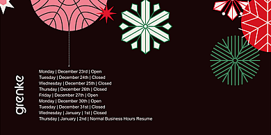 grenke Ireland, Christmas, New Year, Opening Hours